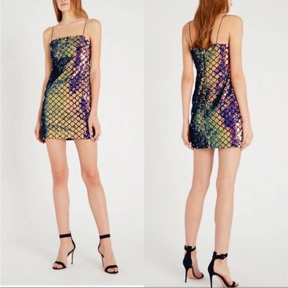 Topshop Multicolored Sequin Mini Slip Dress 2 XS